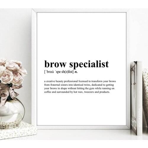 Lash Specialist Definition Canvas Painting Brow Specialist Quotes Poster Eyelash Eyebrow Beauty Salon Wall Art Living Room Decor