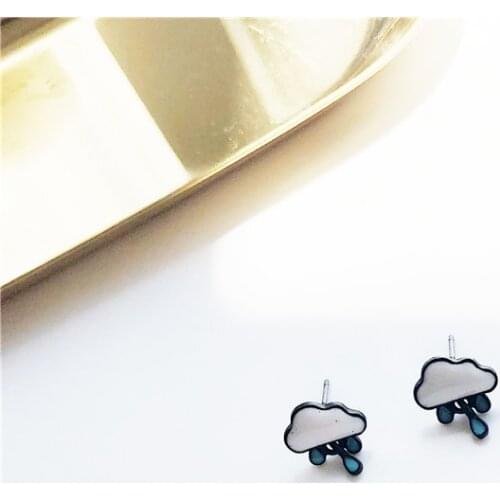 Fashion popular little pure and fresh and the clouds rain cute small earrings temperament simple stud earrings