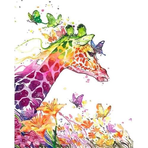 40x50cm DIY Digital Oil Painting Kit Giraffe Paint by Numbers Canvas Adults Kids Drawing Toys Office Home Decoration Picture