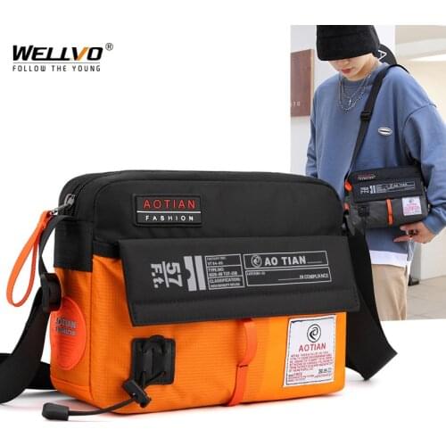 Men Nylon Messenger Crossbody Bag Military Fashion Multi-Capacity High Quality Casual Male Briefcase Sling Shoulder Bags X162C