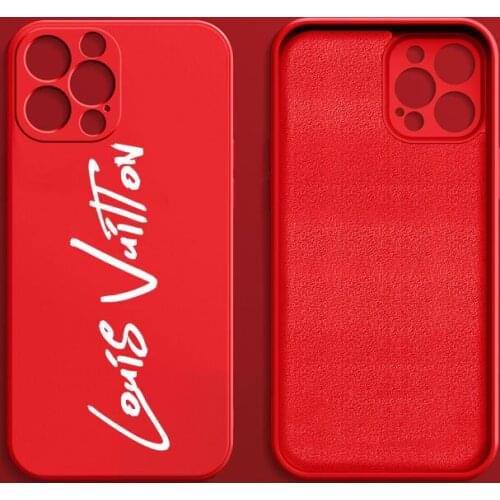 Original Silicone fashion brand Couple red Phone Cases For iPhone 11 12 13Pro 13PRO XS MAX X XR 7 8 Plus Liquid Silicone Coque