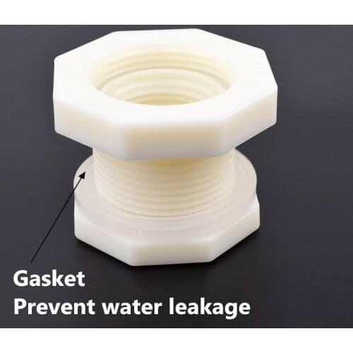 1Pc 20-63mm PVC Female Thread Water Tank Connectors Aquarium Fish Tank Adapter Water Drainage Intake Joint Garden Irrigation DIY
