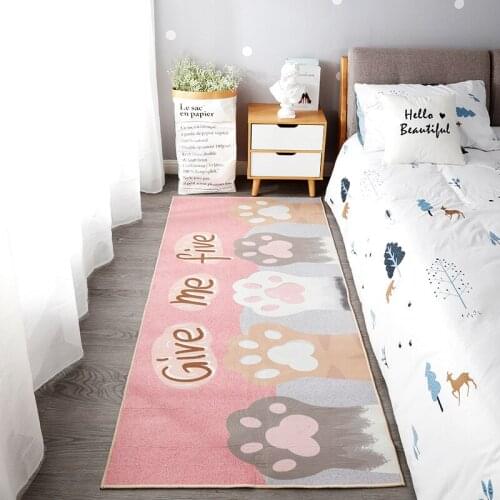 Anti-slip Home Bedroom Bedside Carpet Printed Crystal Velvet Carpet Balcony Living Room Decoration Mat Office Entry Door Mat