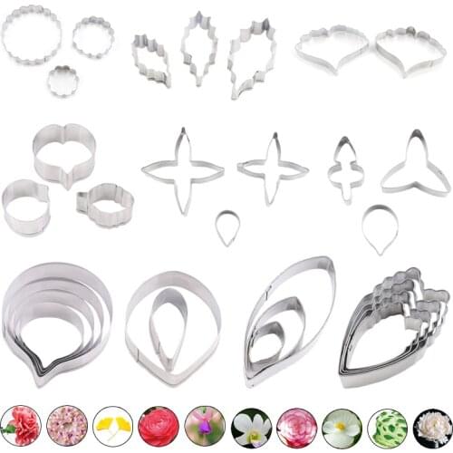 Lovely Stainless Steel Flower Petal Cookie Cutter Cupcake Mold Fondant Cake Mould DIY Decor Fondant mould XH8Z