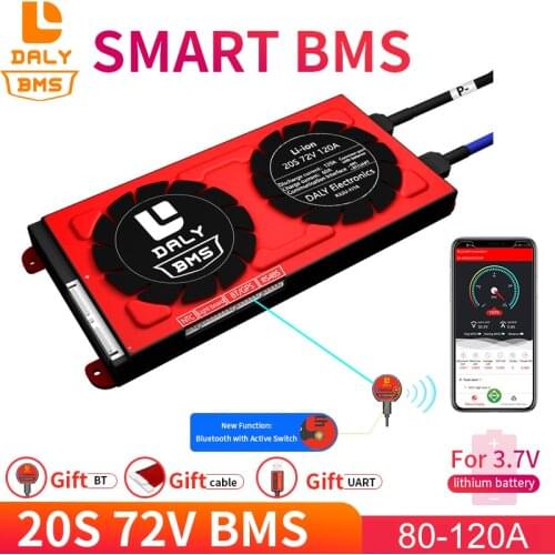 Smart BMS 20S 72V 18650 battery Bluetooth App 485 to USB device CAN UART Lion LiFePO4 LTO Batteries2.3V/2.4V conn