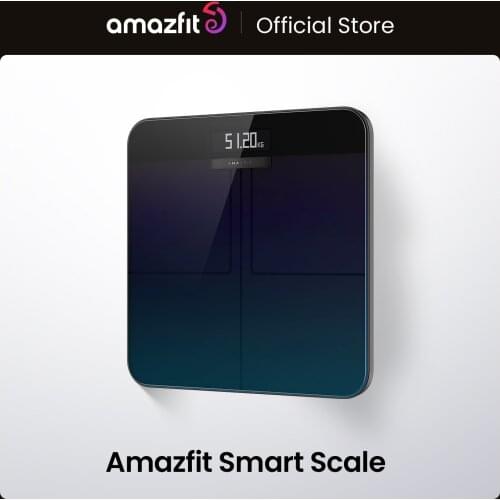 2020 New Amazfit Smart Scale Bathroom Wifi Connect Body Fat Record 180KG Health Report LCD Dot Display