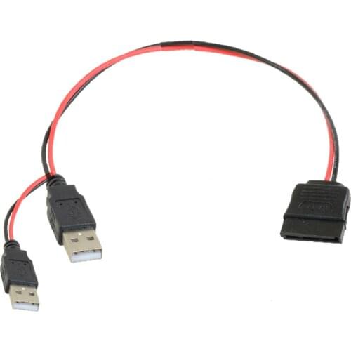 SP 40cm USB 5V Male To 15Pin SATA Female Port Power Cable Adapter For 2.5inch SATA HDD SSD Power Cable