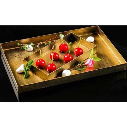 Stainless Steel Tableware BBQ Tray Main Course Dinner Plate Hotel Restaurant Serving Tray Home Kitchen Tableware Accessories