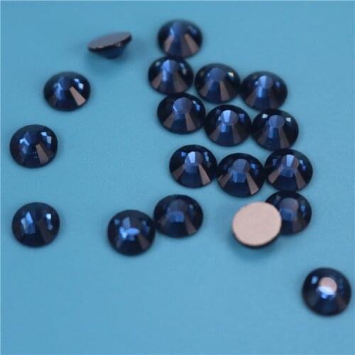 1440pcs/lot SS3-SS20 Montana Blue Color crystal glass flatback nail art Deco non hotfix rhinestones for Rhinestone & Decoration