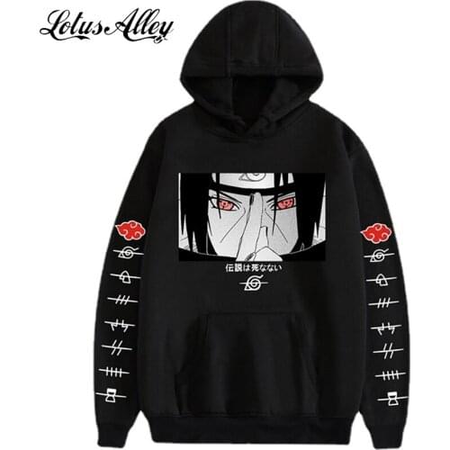 Anime Hoodies Sweatshirt Female Japanese Harajuku Graphic Printed Casual Oversize Black Hoodie Unisex Cosplay Hooded Plus Size