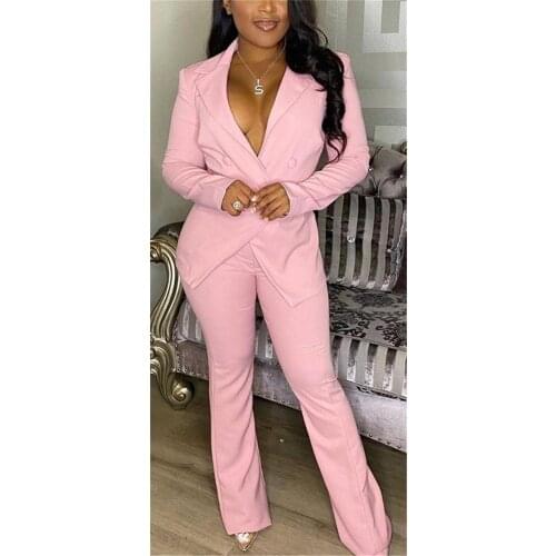 Peak Lapel Formal Business Double Breasted Office Lady Womens Suit Set Slim Fit Casual 2 Pieces Plus Size Jacket Blazer Pants
