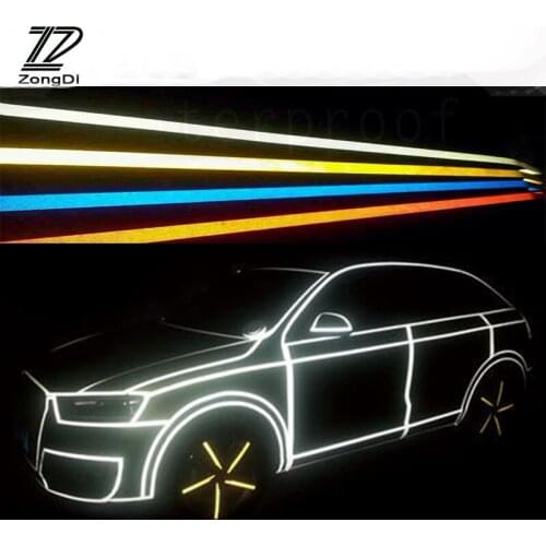 ZD 500*1CM For Mercedes Benz W203 W211 W204 W210 AMG BMW F10 E34 E30 F20 X5 E70 Car Warning Reflective Waterproof Strip Stickers
