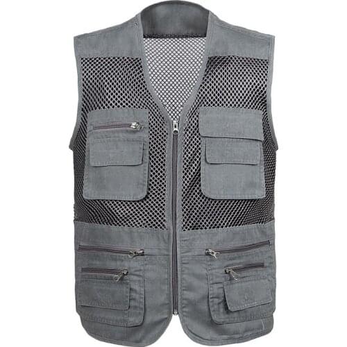 4XL Summer Thin Mesh Breathable Fast Dry Vest Men Outdoor Hiking Fishing Hunting Camping Photography Multi Pocket Waistcoat Tops
