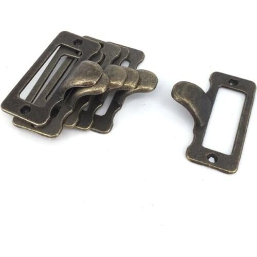 30PCS 48mm*38mm Antique Brass Metal Label Tag Pull Frame Handle File Name Card Holder For Furniture Cabinet Drawer Box Case