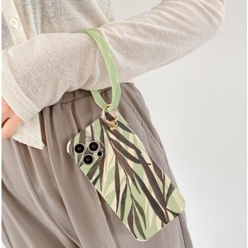 Tobebest Green Bamboo Bracelet Moblie Phone Cases for iphone 12 Pro Max 11 pro X XS Max XR 7 8 Plus Chain Soft Shell Cover