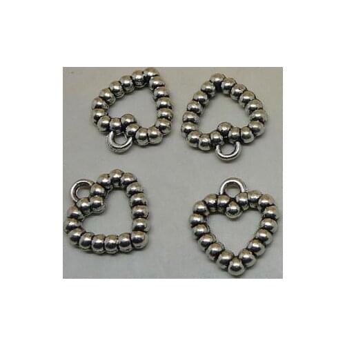 Diy handmade bracelet material ancient bronze 22-15 mm alloy ring charms Small peach heart, love