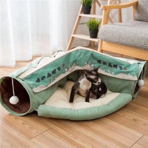 Cat Tunnel Pet Cat Bed House Kennel Nest Cute Removable Pet Dog House Sofa Warm Dog Kennel Sofa House Cushion Cat Pet Products