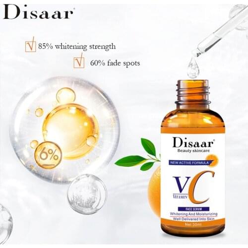Disaar Vitamin C Effective Whitening Facial Serum Improve Spots Melanin Dullness Remove Freckle Shrinking Pores Whiten Skin Care