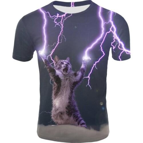 3D Printing Thunder Cat T-shirt Mens Womens T-shirt Summer Casual Short Sleeve O-neck Top and T-shirt