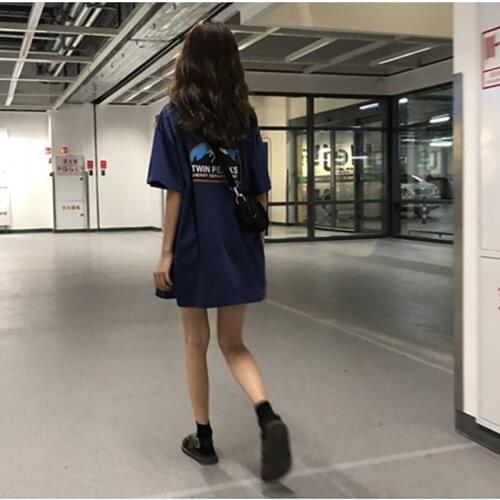 Womens Letter Print Five-point Sleeve T-shirts Long Summer Korean Streetwear Harajuku Tees Crop Tops Met Y2k Adorable Urbano