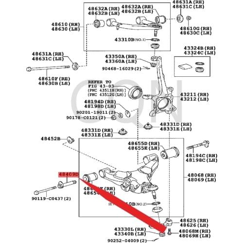 Front suspension toe adjustment cam sub-assembly 2007-Toy ota LAN DCR UIS ERT UND RAS EQU OIA lower suspension screw set