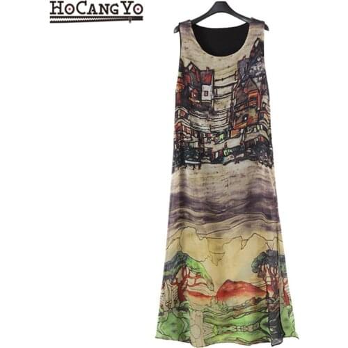 HCYO Retro Summer Dresses And Sarafans Tunic Dress Summer Womens Sleeveless Tank Dress To The Floor Fashion Long Beach Dresses