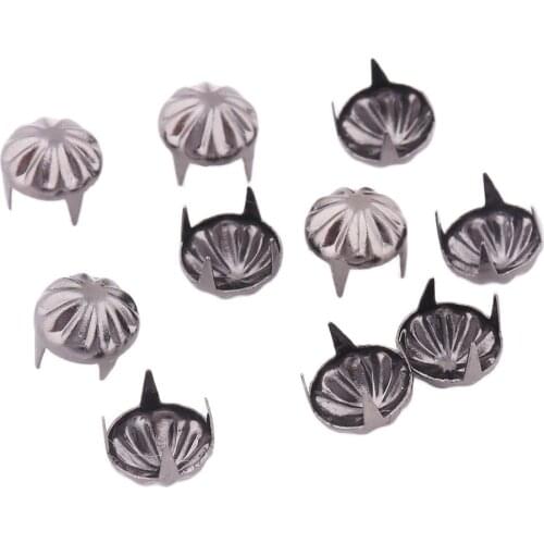 9mm Metal Studs Round Four Claw Rivets Gun black For Leather Studs Rivets For Clothes Accessories For Bags DIY Craft Decoration