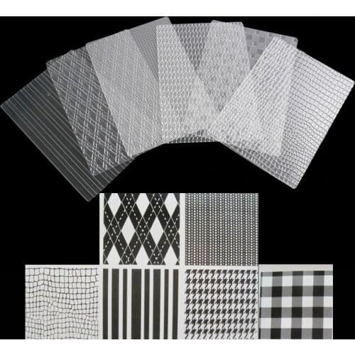 6PCS/Set 4 Styles Texture Sheet Set Tyre Texture Mat For Sugar Craft Decor Cookie Cupcake Fondant Cake Mold Baking Tool