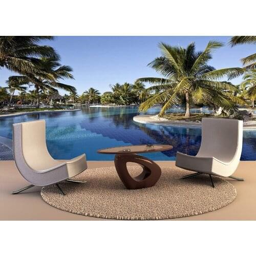 Custom Wallpaper Murals Luxury Swimming Pool Self Adhesive Vinyl Wall Sticker Wall Paper Art Wall Painting Living Room