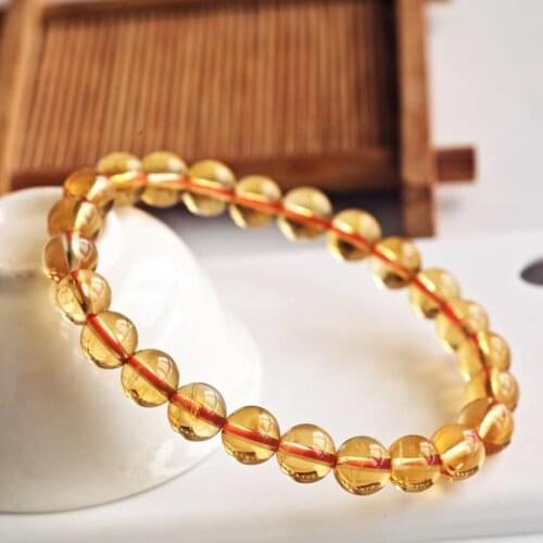 Natural Yellow Citrine Quartz Gemstone Round Beads Bracelet Wealthy Woman Beads Crystal Brazil Gift 7mm 8mm 9mm AAAAA