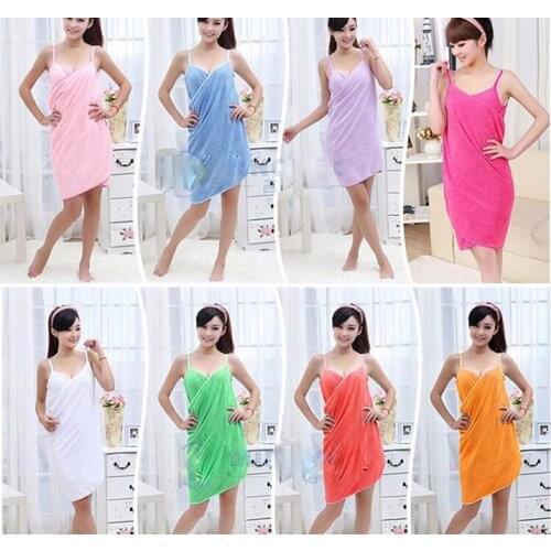 2019 New Home Textile Towel Women Robes Bath Wearable Towel Dress Outdoor Female Quick Drying Spa Beach Swimming Towels Tunics