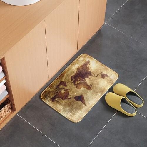 New Style World Map Printing fashion Floor Mats Entrance Door Mats Funny Living Room Kitchen Bathroom Anti-Slip Carpet Rug DOOR