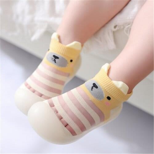 Baby First Walkers for 6 8 12 Months 2-3 Years Infant Socks Rubber Soles Anti Slip Shoes New Born Bebe Learning to Walk Zapatos
