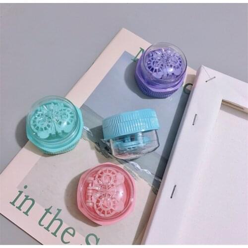 Portable Contact Lens Case Colorful Mini Contact Lens Cleaner Tear Protein Washer Manual beauty lens Cleaner