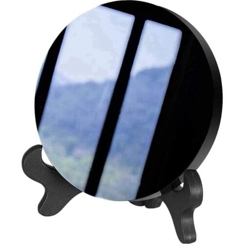 Practical Obsidian with Stand Feng Shui Smooth Natural Crystal Home Decoration Qi Gathering Wealth and Righteousness