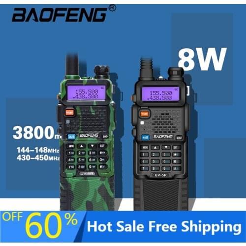 Real 8W Baofeng UV5R Walkie Talkie 10Km Two-Way Radio hunting Radio uv 5r Baofeng Ham Radio UV5R Fm Transceiver Amateur Radio
