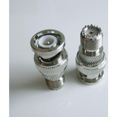 BNC Q9 To miniUHF PL259 SO239 Cable Connector Socket mini UHF MINIUHF Female To BNC Male Jack Brass Straight Coaxial RF Adapters