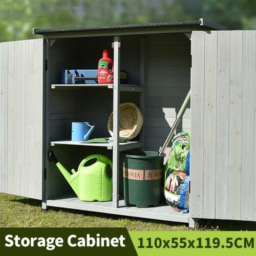Outdoor Multi-function Storage Cabinets Rainproof Sand Asphalt Roof Garden Sundries Cabinet Adjustable Foot Pads Tools Sheds