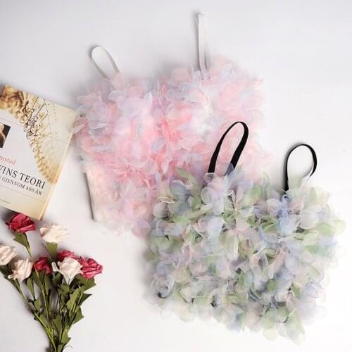 Sexy 3d Flowers Crop Top Yk2 Clothing Fairy Corset Top Festival Outfit Rave Club for Women Party Elegant Sweet Bra