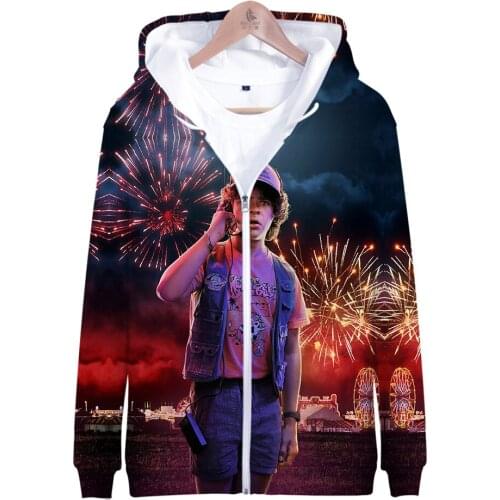 Hot Sale Stranger Thing Season 3 Zipper Hoodies Sweatshirts Men/Women Kawaii Eleven Hip Hop Hoodie Fashion Streetwear Coats