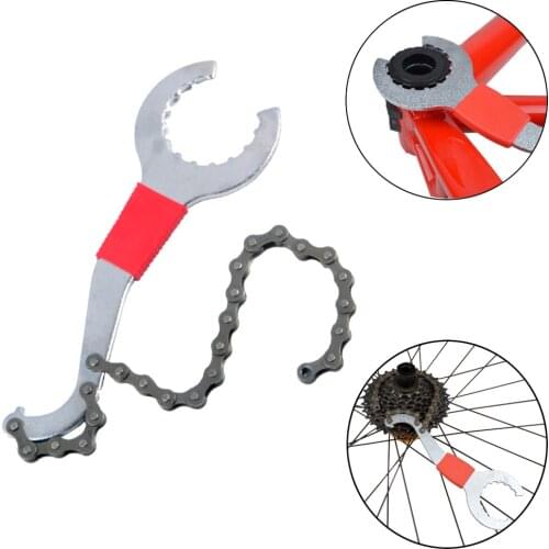 Bike Chain Whip Bottom Bracket Freewheel Wrench Repair Convenient Remover Bicycle Repair Tools