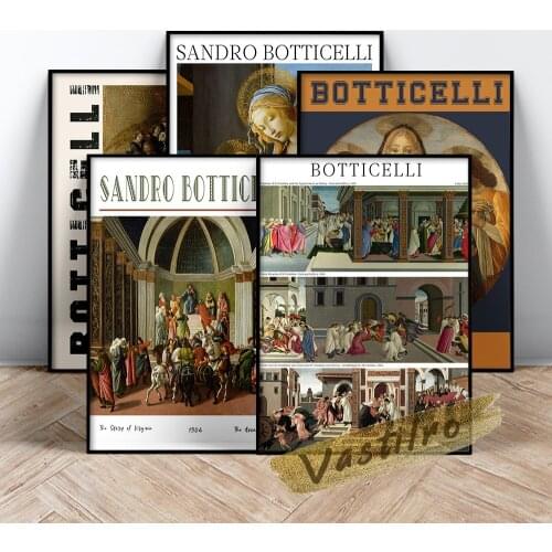 Sandro Botticelli Vintage Poster Exhibition Museum Canvas Painting Modern Home Decor Living Room Wall Art Prints Picture Gift
