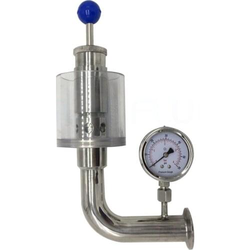 1.5" Tri Clamp 32mm 0.2-2.2 Bar SUS304 Stainless Sanitary Adjustable Pressure Relief Safety Valve