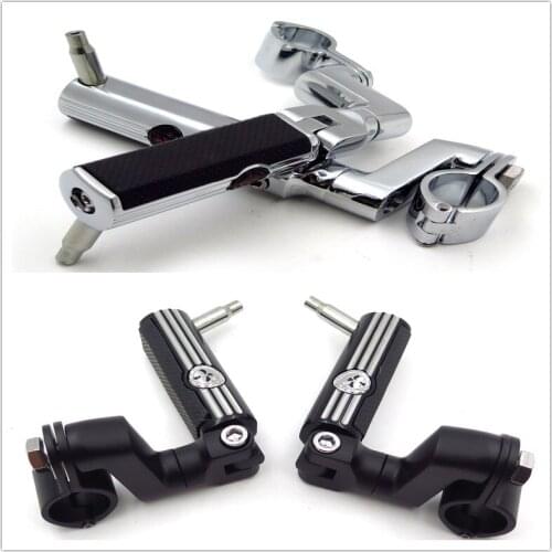 Aftermarket motorcycle parts High Class Aluminum Front Foot Pegs Kit For Suzuki Honda Harley Yamaha 1.5" Engine Guard Bar BLACK