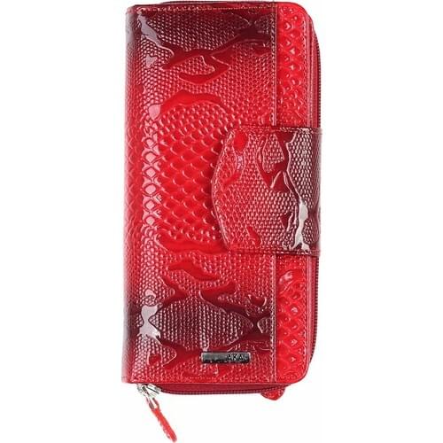 Womens Wallet Natural Luxury Orginal Red Stylish Perfect Cowhide DeriMade In Turkey (428-71)
