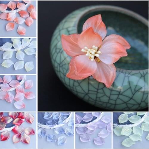 10pcs 19x25mm Flower Petal Shape Crystal Lampwork Glass Loose Top Drilled Pendants Beads lot for Jewelry Making Findings DIY