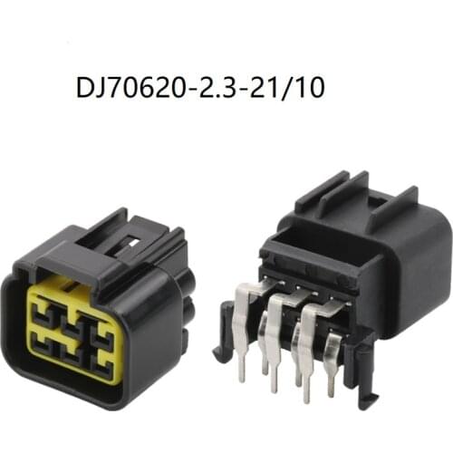 200 sets kit 6 pin male and female waterproof socket PCB board bend socket pin connector auto connector DJ70620-2.3-21/10