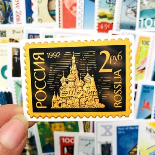 50 Pcs/Lot Custom Stickers Papelaria Retro Travel Stamp Graffiti Sticker Stationery Sticker Waterproof Removable
