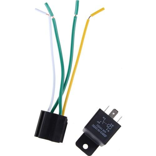 ZLinKJ 1 set Automotive Waterproof Relay 12v 4pin 40a Car Relay 12v 4pin With Copper Terminal Auto Relay With Relay Socket