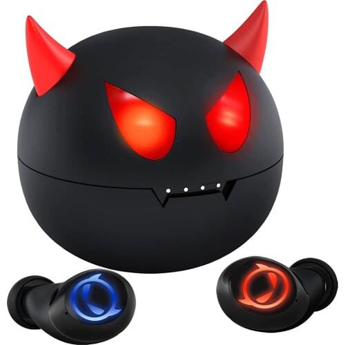 Wireless Earbuds, Bluetooth 5.0 Headphones Cute Little Devil Earphones for Kids Adult Gift 36H Playtime IPX5 3D Stereo Deep Bass